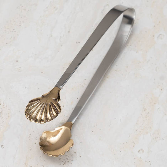 Made from high-quality stainless steel, these tongs are not only durable but also stylish with their silver and gold finish. Designed in the shape of a beautiful cockle shell, these tongs add a touch of coastal charm to any gathering or event.