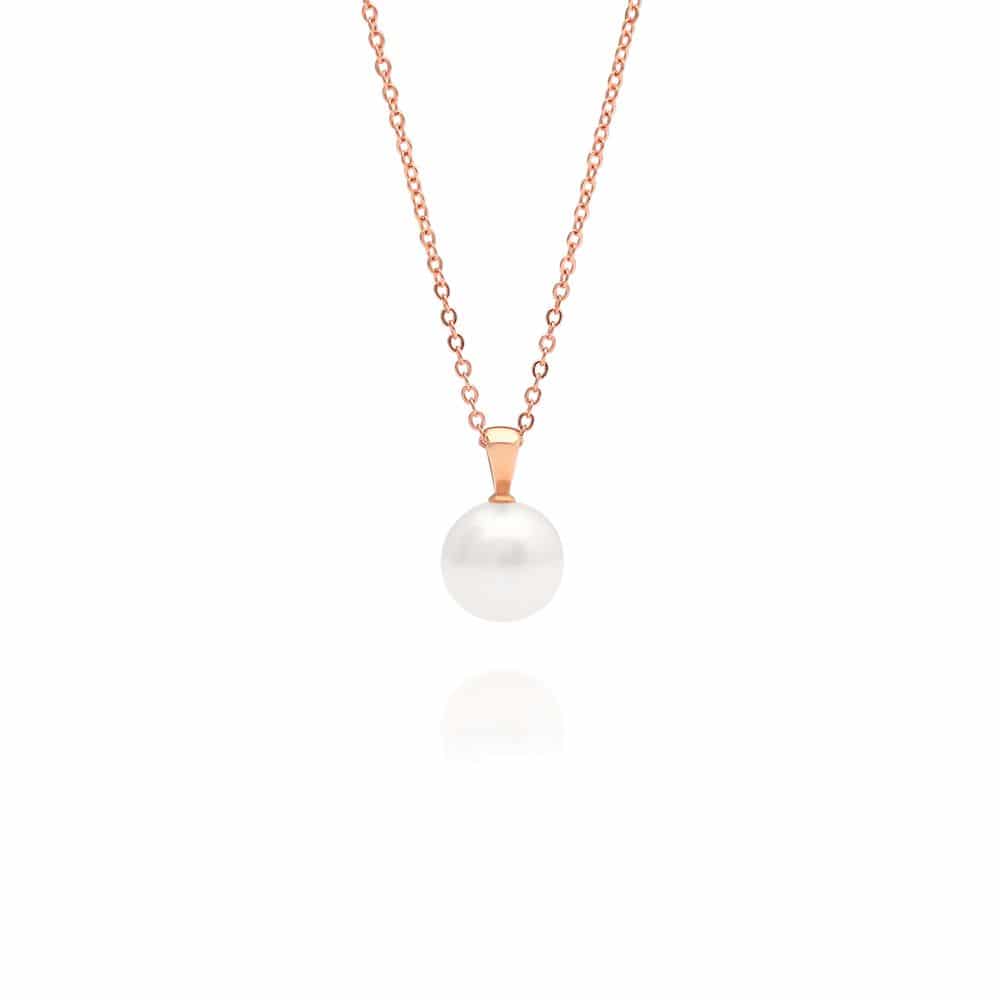 An Australian South Sea pearl set in rose gold, hung on a chain.