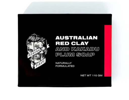 Modern Pirate Australian Red Clay Soap is a naturally formulated dual-purpose body and face soap. Enhanced with Australian red clay and Kakadu Plum this soap provides a smooth lather and a deep soothing cleanse.
