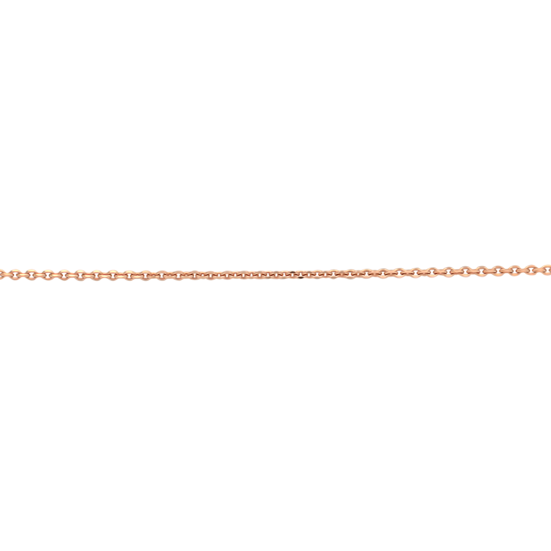 A gorgeous diamond cut solid gold chain in rose gold.