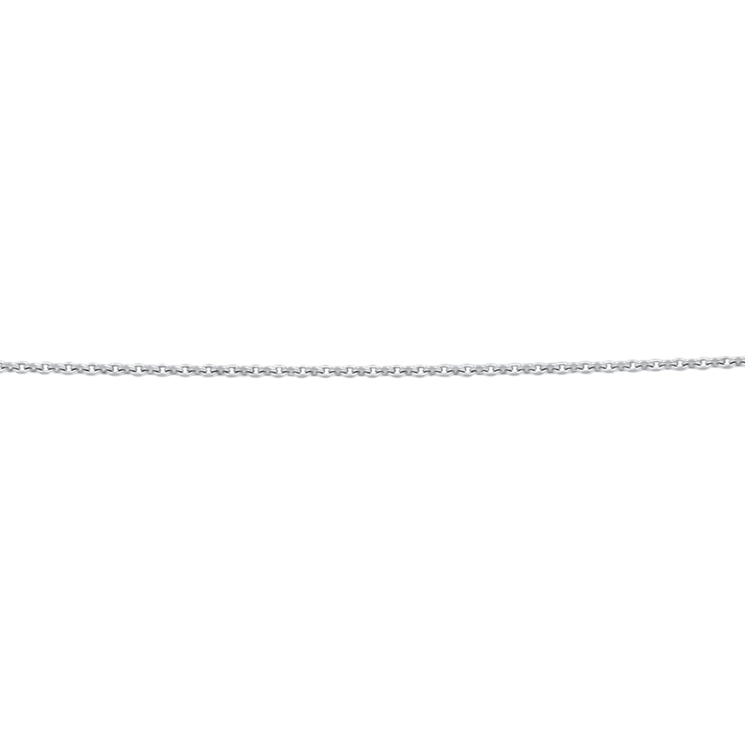 A gorgeous diamond cut solid gold chain in white gold.