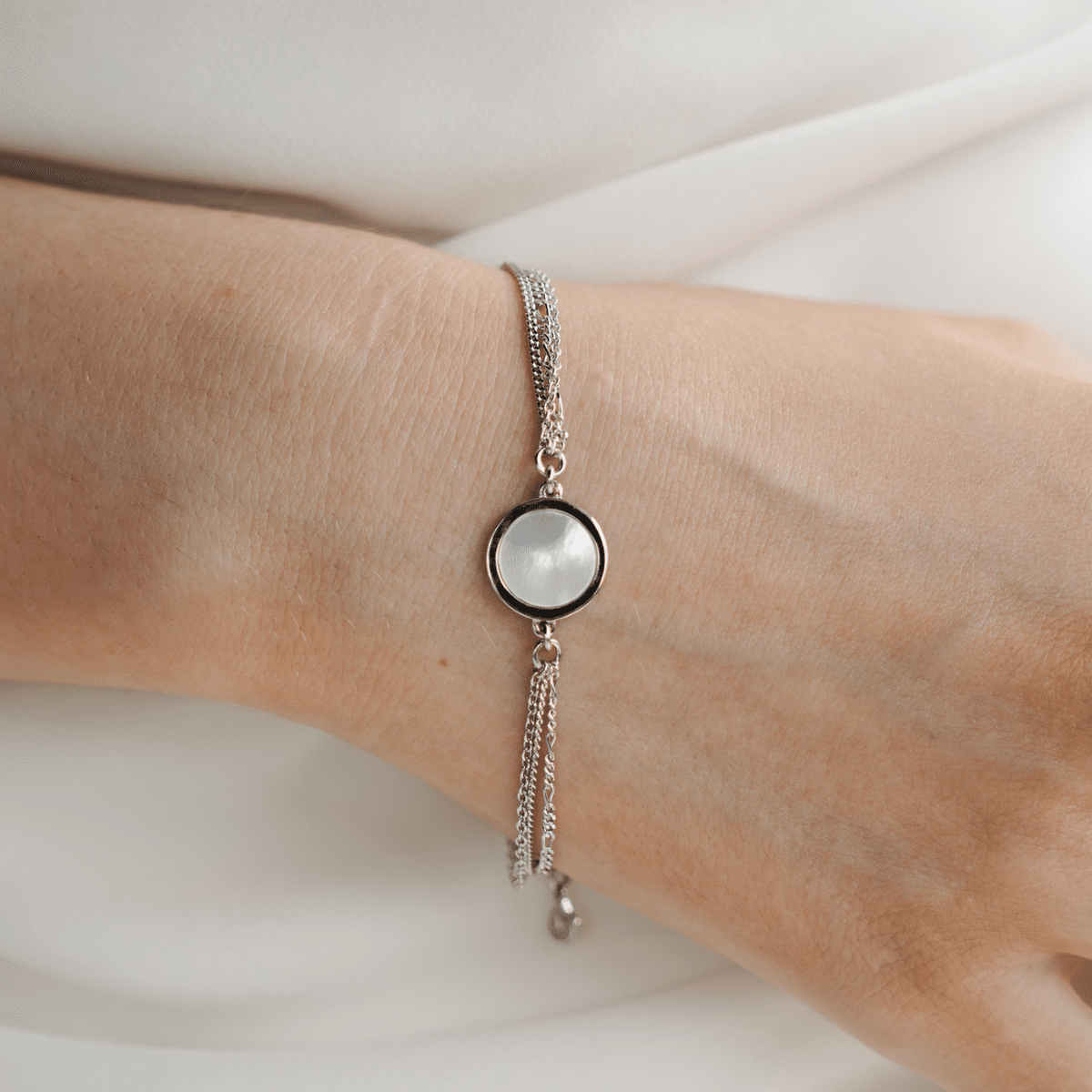 The timeless My Planet Bracelet features our Australian South Sea Cygnet Bay Mother of Pearl shell set in Sterling Silver.