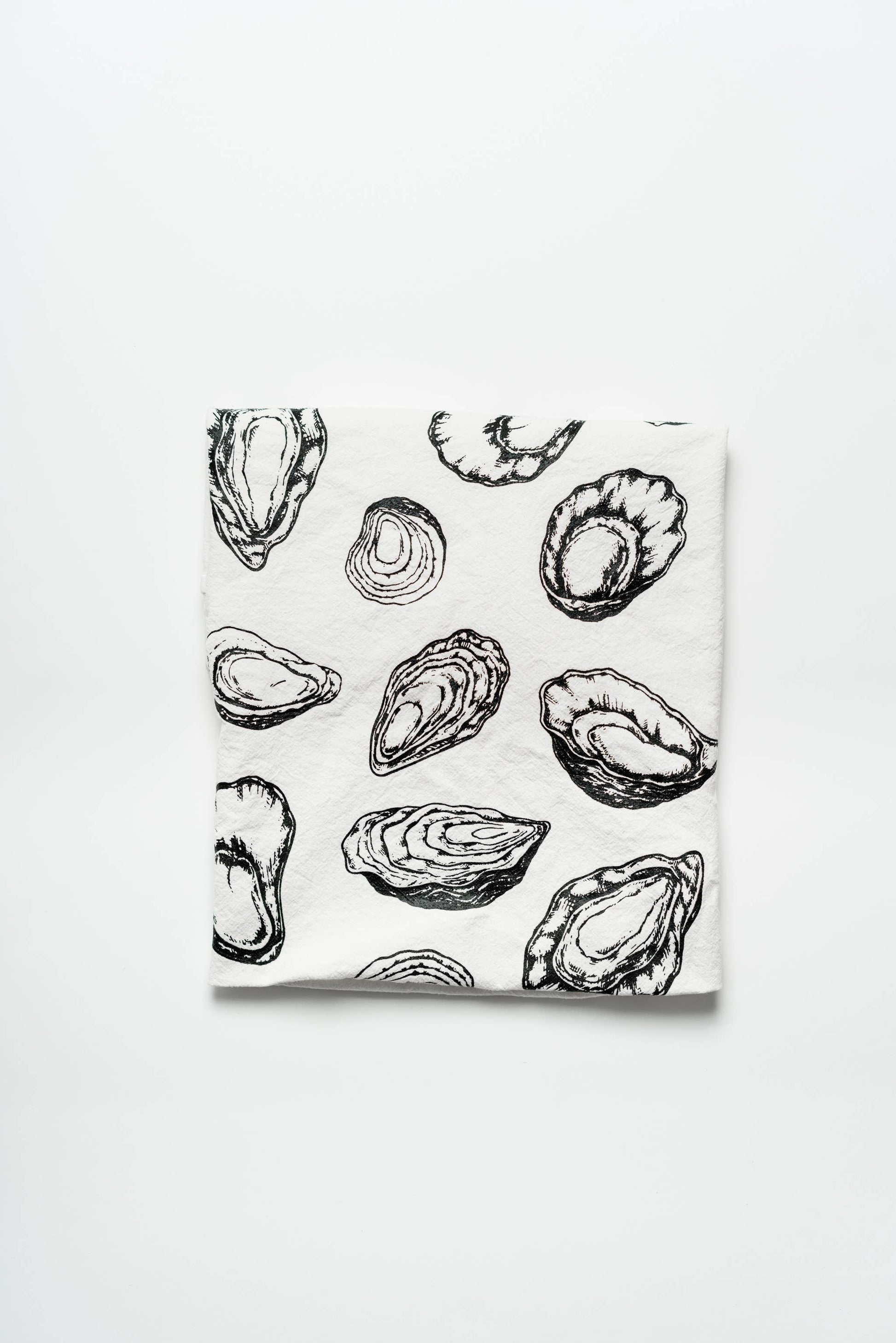 Notebook with oyster illustrations on a white background