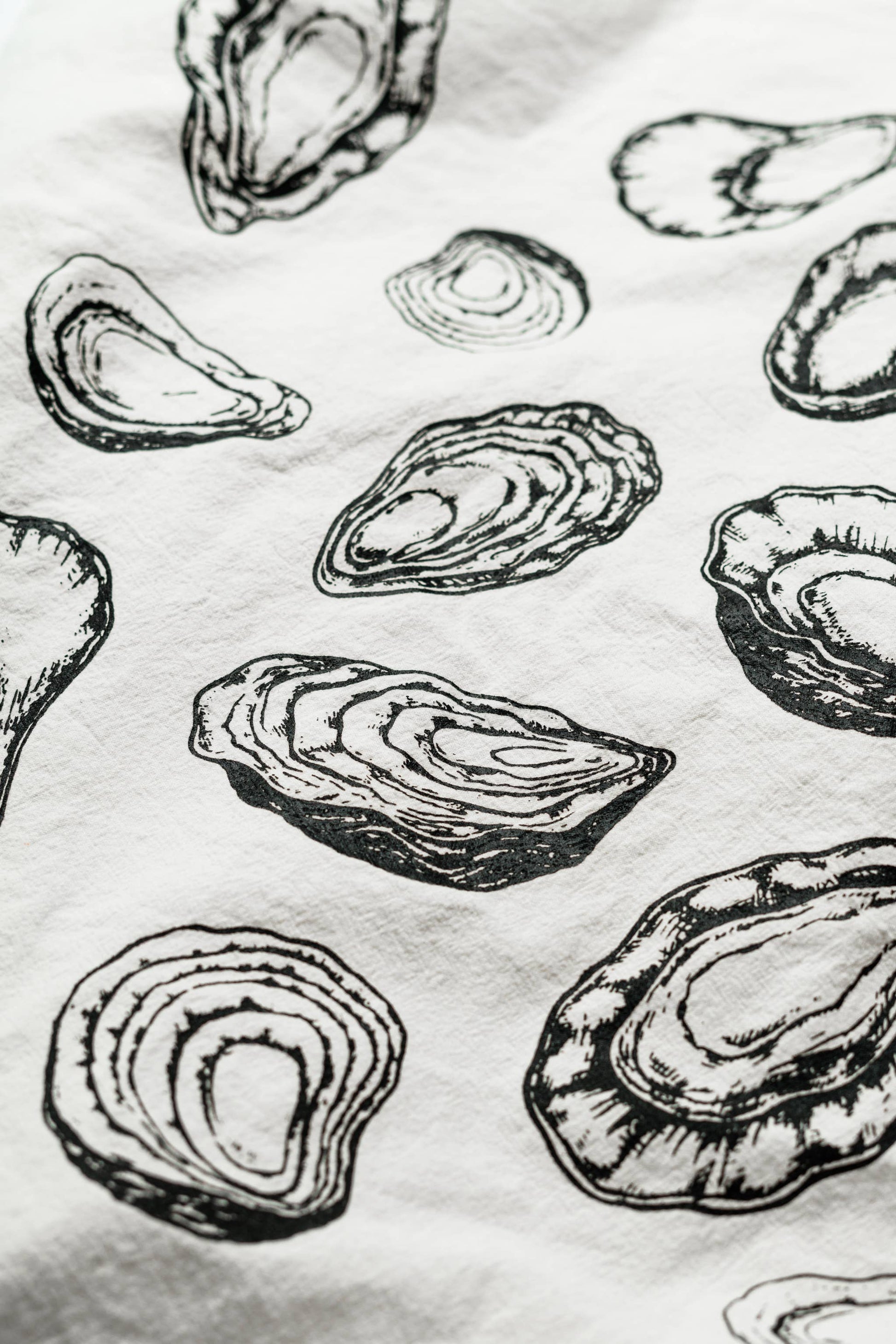 Pattern of oyster shells on a textured surface