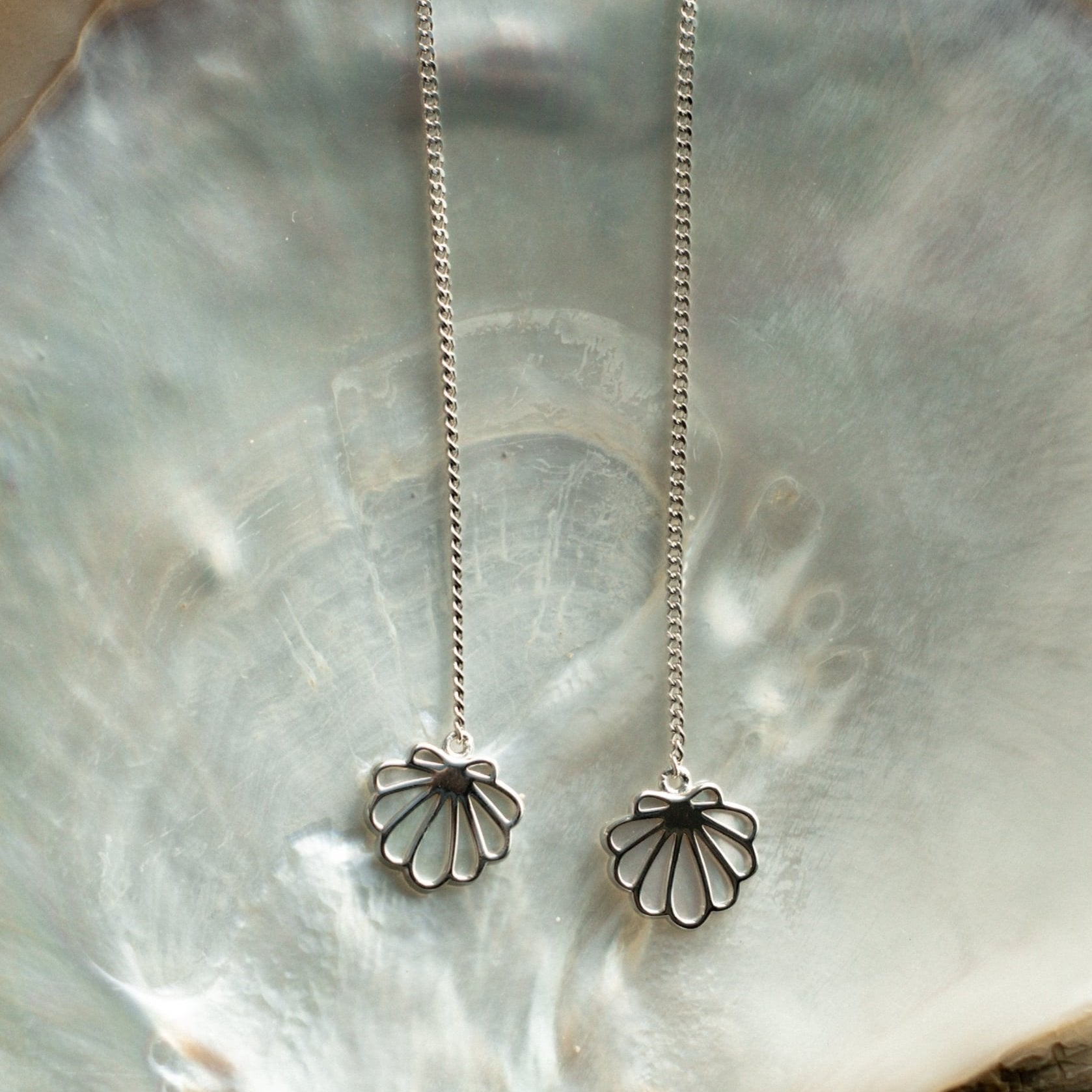 Petite Shell Thread Earrings Mother of Pearl Pearls of Australia