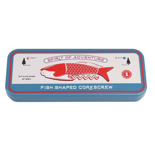 Celebrate the great outdoors with the Rex London Fish Corkscrew in a Tin! Shaped like a fish, this novelty corkscrew is a practical yet playful tool for anyone who loves fishing, camping, or enjoying a bottle of wine with friends.