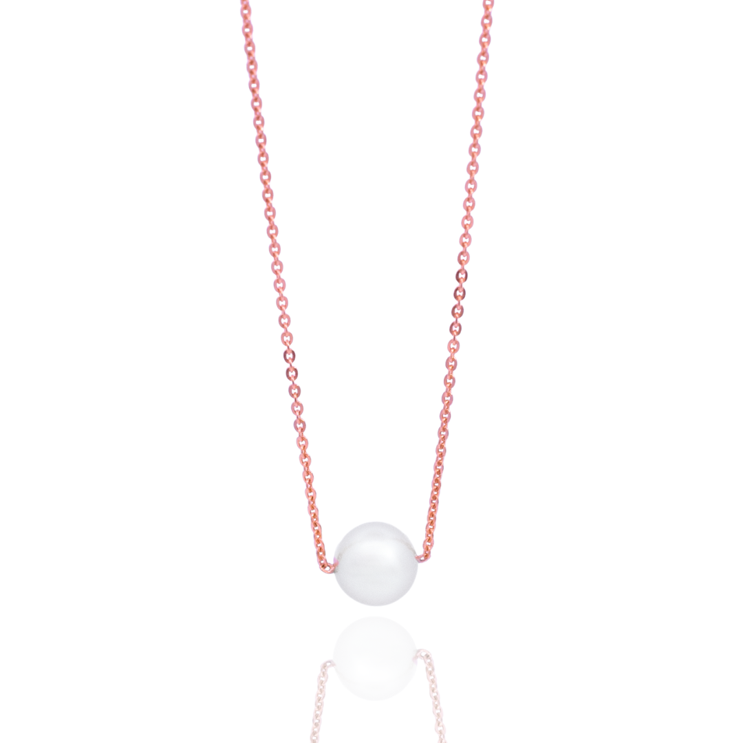 The gorgeous Savanna Pearl Bracelet features a Broken Bay (NSW) grown Australian Akoya Pearl set on an adjustable rose gold chain.