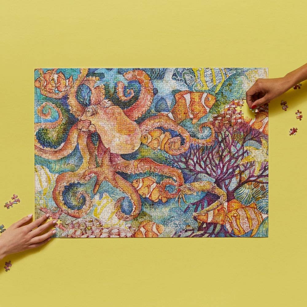 This stunning 1000-piece jigsaw puzzle showcases the intricate beauty of a coral reef, offering hours of engaging entertainment. Crafted with precision, the puzzle pieces are made from ESKA® 100% recycled board, ensuring sustainability. The non-toxic vegetable-based ink brings the colourful reef scene to life, making it a safe choice for puzzlers. Ribbon random-cut pieces guarantee a challenging and enjoyable experience.