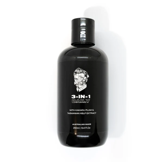 The Modern Pirate 3 in 1 Daily Wash is an easy to use dual-purpose shower time saver that combines Shampoo/Conditioner & Bodywash.

