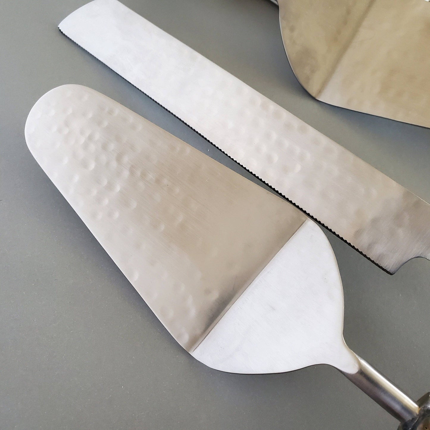 Mother of Pearl Inlay Cake Knife Set & Forks