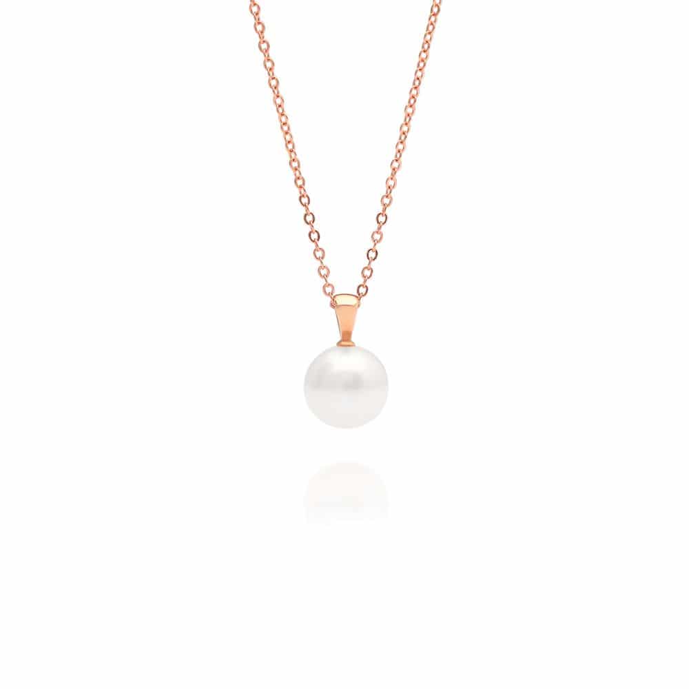 An Australian South Sea pearl set in rose gold, hung on a chain.