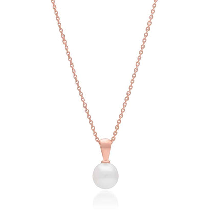 A stunning Akoya pearl pendant set in rose gold.