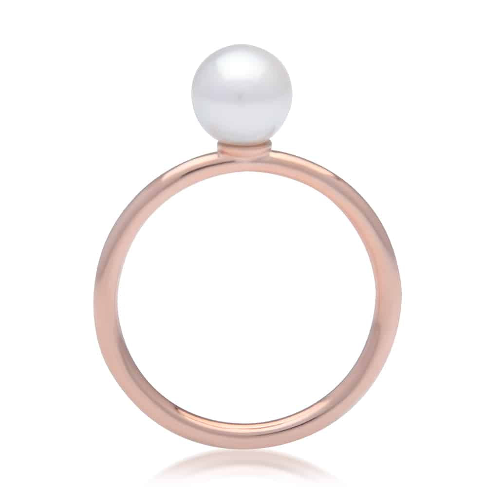 A beautiful Australian Akoya pearl ring set in rose gold.