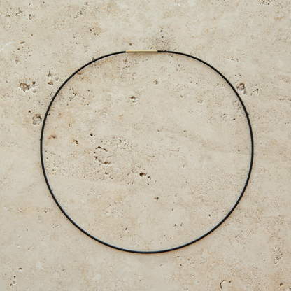 Black Spiral Chain 1.4mm 45cm Silver Clasp Stainless Steel