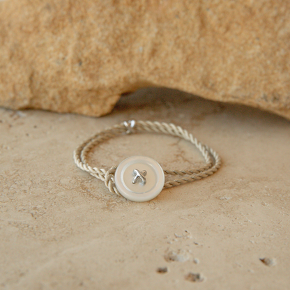 Button Mother of Pearl Silk Bracelet