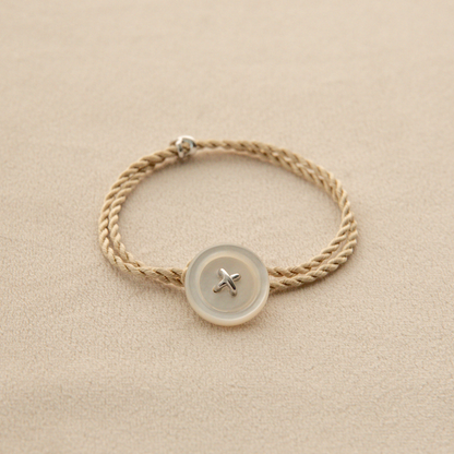 Button Mother of Pearl Silk Bracelet