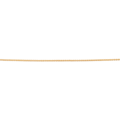 A gorgeous wheat solid gold chain in yellow gold.