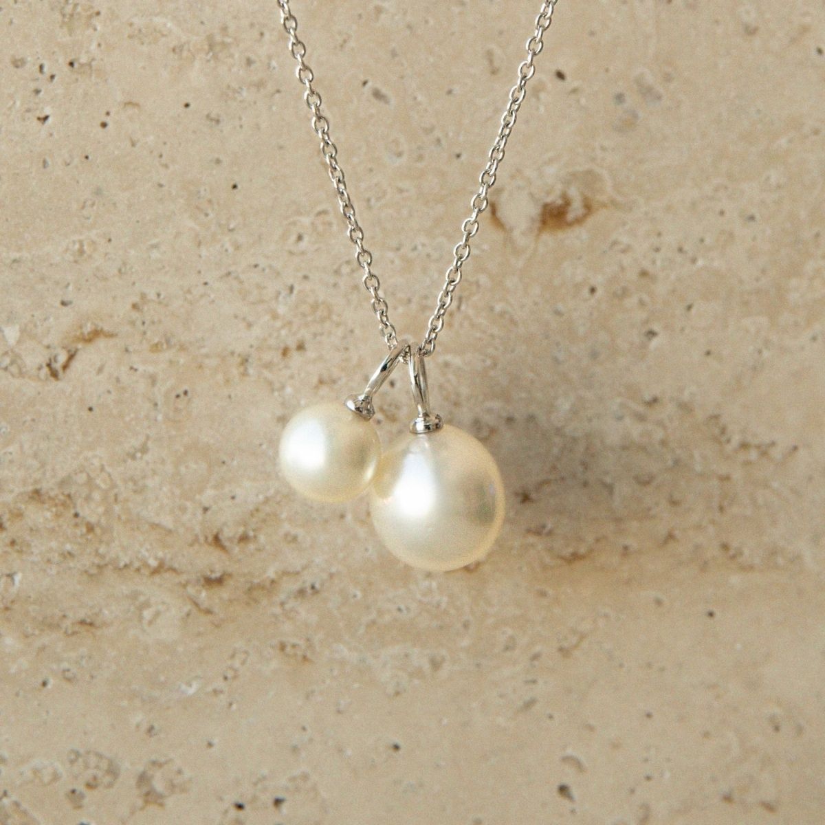Charm Set Australian South Sea Cygnet Bay Drop 9.5mm B1 & Australian Akoya Broken Bay 7mm AA 9ct Yellow Gold 45cm 9ct Yellow Gold Chain And Silk Cord [Metal:9ct