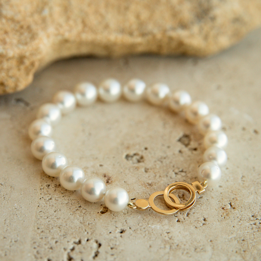 Strand Bracelet Australian South Sea Cygnet Bay Near Round 9-10.5mm B1/B2 18pcs 18ct Yellow Gold Circle Clasp