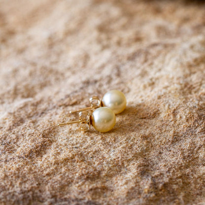 A pair of Classic Pearl Studs that feature Broken Bay grown Australian Akoya pearls.