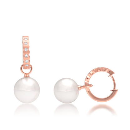 Cocos Huggies Polished Australian South Sea Cygnet Bay Round 11mm A3 Diamonds 12=0.18ct H/SI