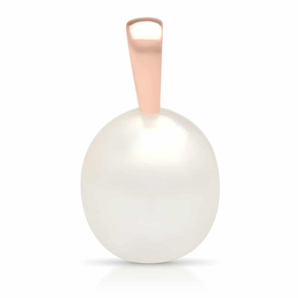 An Australian South Sea Cocos Drop pearl pendant set in rose gold.