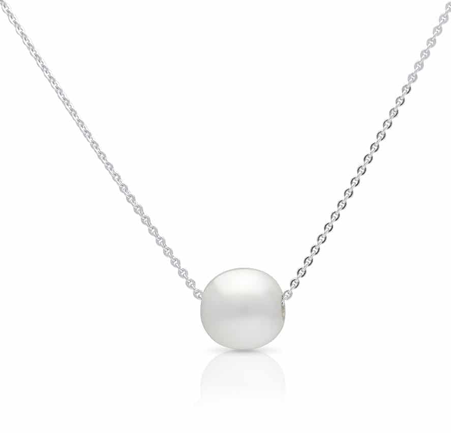 A beautiful, round pearl from our Cygnet Bay Pearl Farm set on a white gold chain.