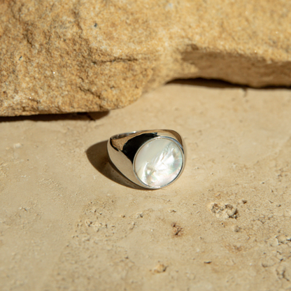 Ebb Signet Ring Australian South Sea Cygnet Bay Mother of Pearl