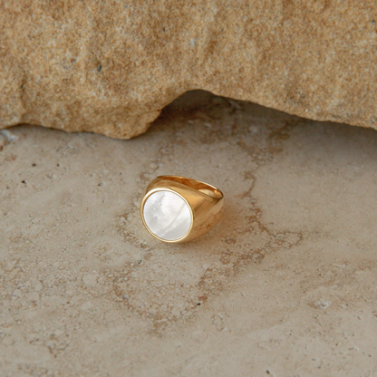 Ebb Signet Ring Australian South Sea Cygnet Bay Mother of Pearl
