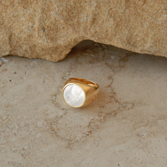 Ebb Signet Ring Australian South Sea Cygnet Bay Mother of Pearl