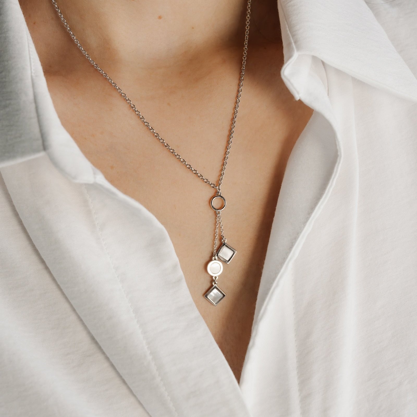 The amazing Harmony Necklace features our Cygnet Bay (WA) grown Australian South Sea Mother of Pearl shell set in Sterling Silver.