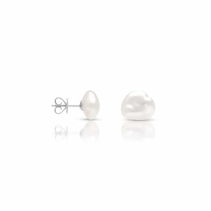 A pair of Cygnet Bay grown Keshi pearl studs set in white gold. 