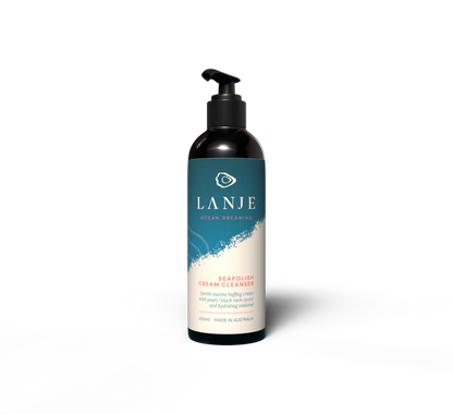 LANJE seapolish cream cleanser bottle on a white background