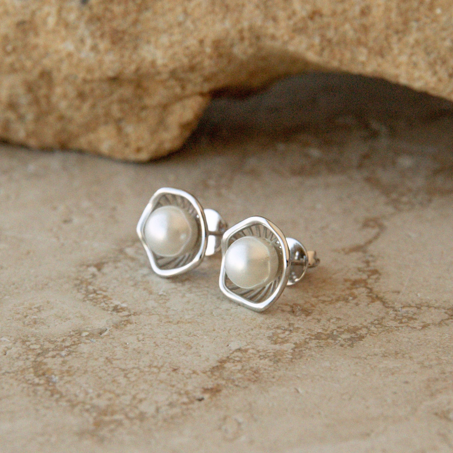 Mangrove Lily Studs Australian Akoya Broken Bay 6.5mm AAA