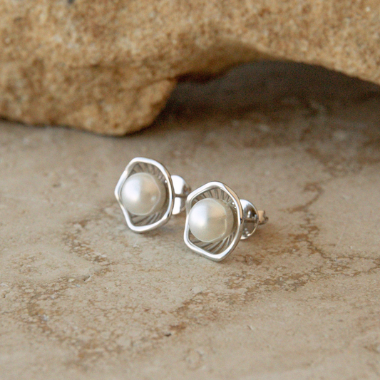 Mangrove Lily Studs Australian Akoya Broken Bay 6.5mm AAA