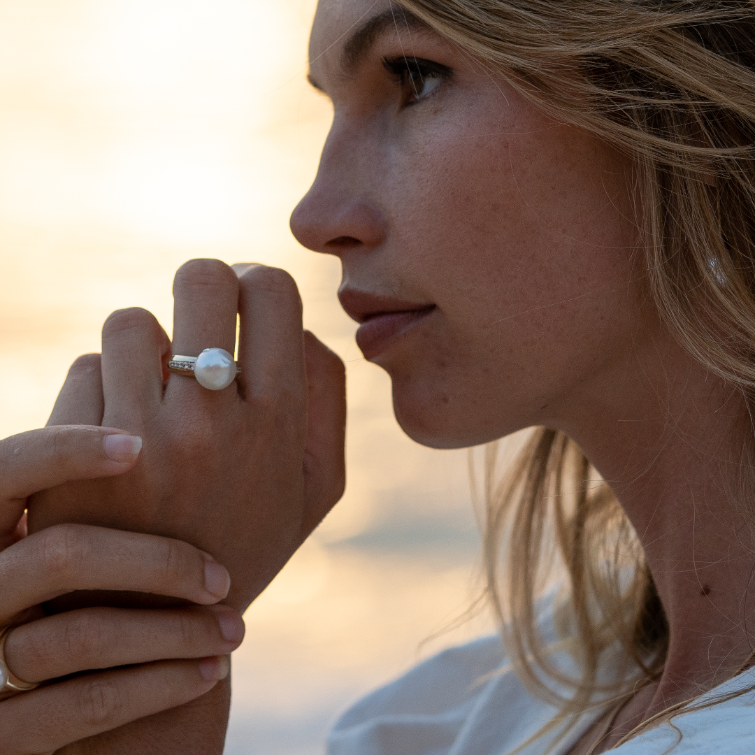 Mojo Pearl Diamond Ring | South Sea Round Pearl | Pearls of Australia