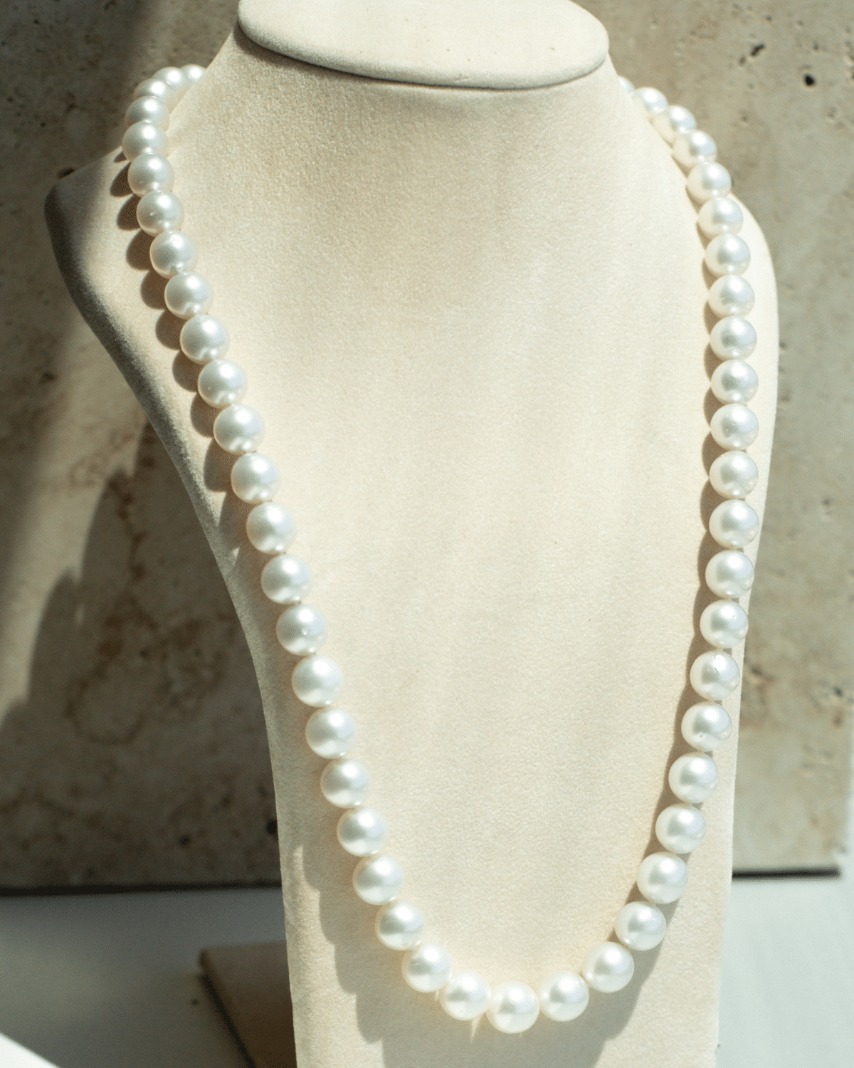 This striking Pearl Strand Necklace features fifty-seven (57) 9 to 11mm Near Round A3+ to B2 grade Cygnet Bay (WA) grown Australian South Sea pearls. This 63cm pearl strand is set with a 9ct White Gold clasp.