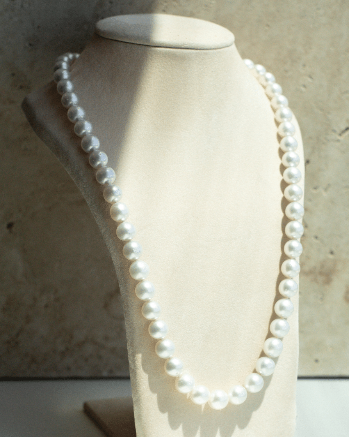 This striking Pearl Strand Necklace features fifty-seven (57) 9 to 11mm Near Round A3+ to B2 grade Cygnet Bay (WA) grown Australian South Sea pearls. This 63cm pearl strand is set with a 9ct White Gold clasp.