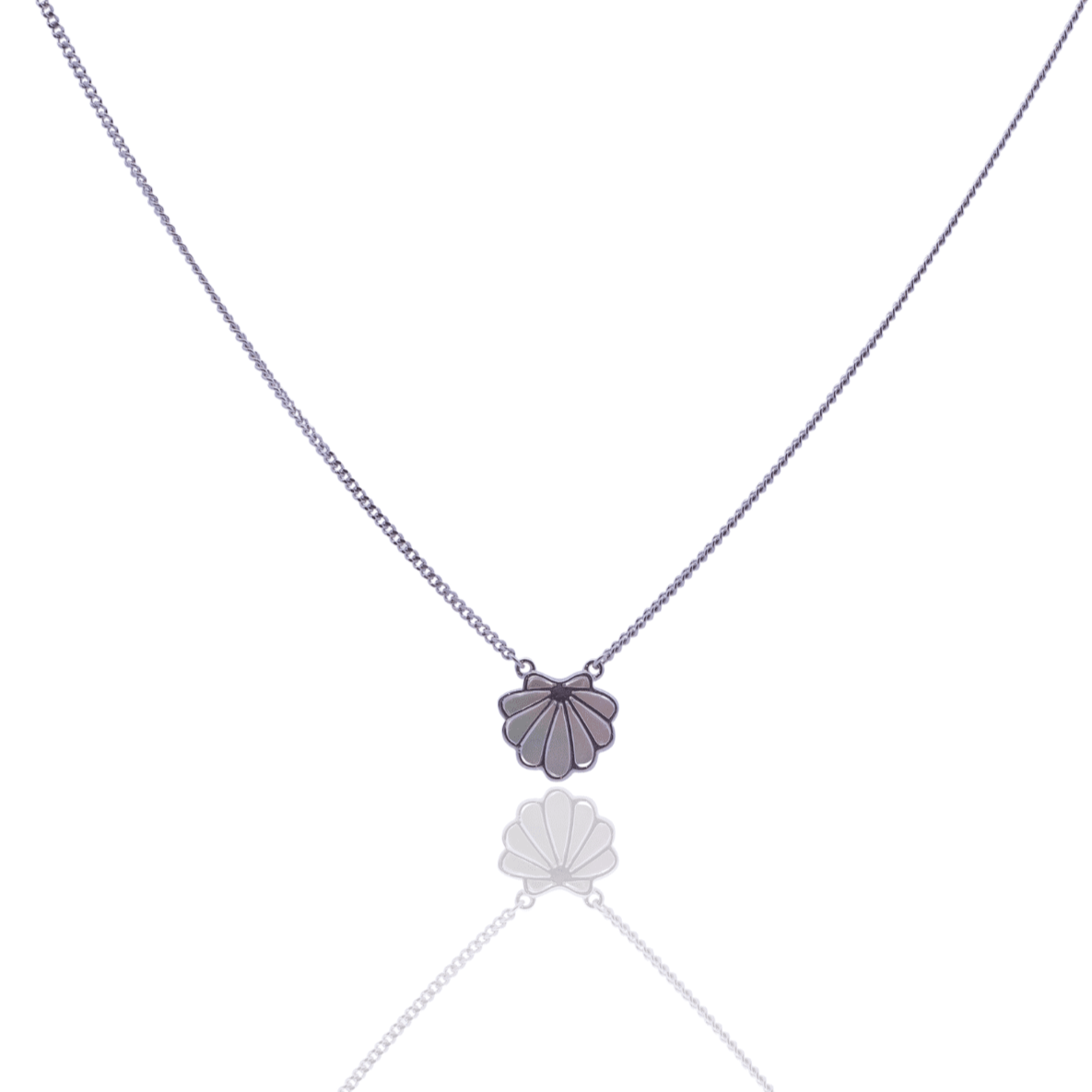 The stunning Petite Shell Necklace features our Australian South Sea Cygnet Bay Mother of Pearl shell set in Sterling Silver on an adjustable chain.