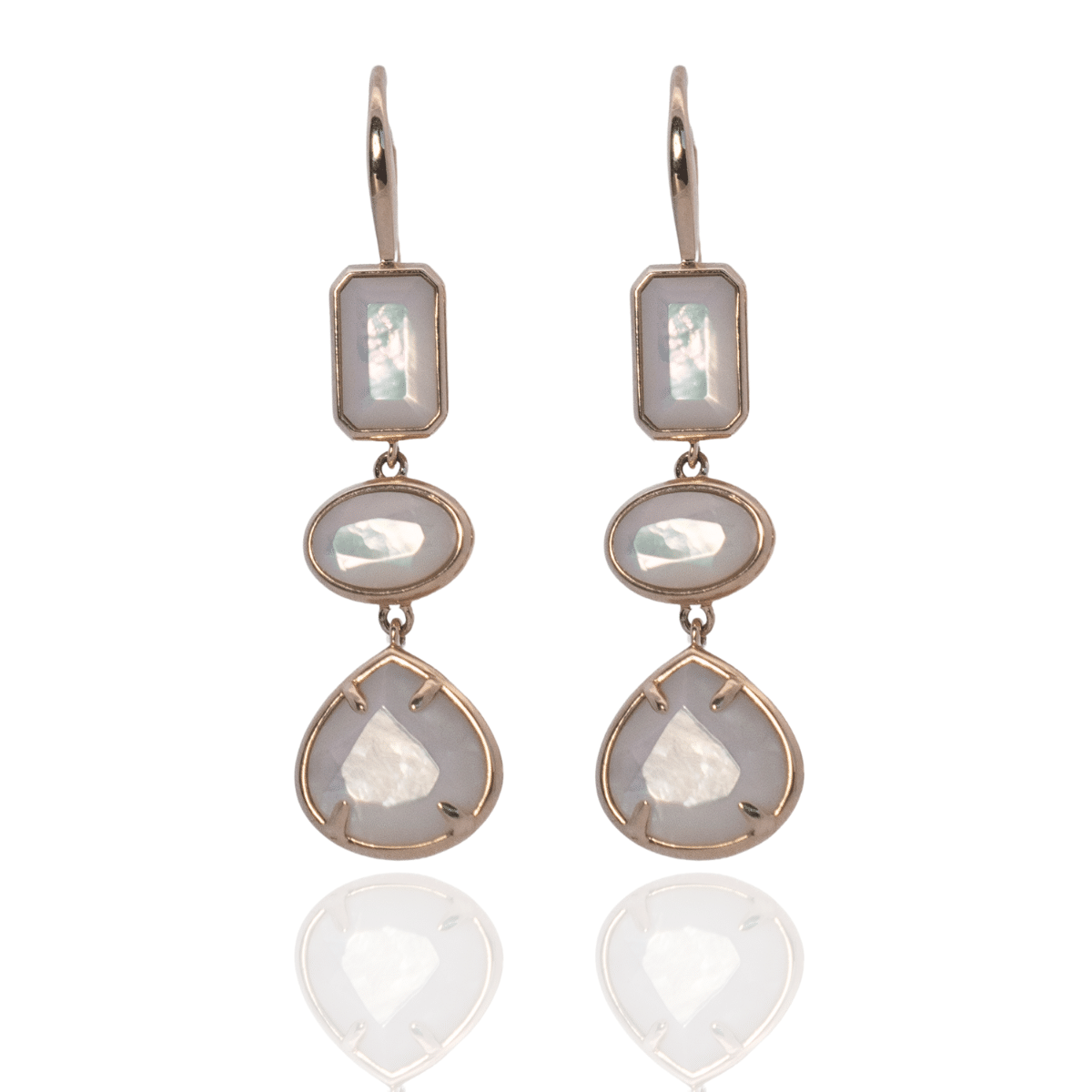 These stunning Radiance Medley Drop Earrings features faceted Mother of Pearl grown at our Cygnet Bay Pearl Farm set in gold.