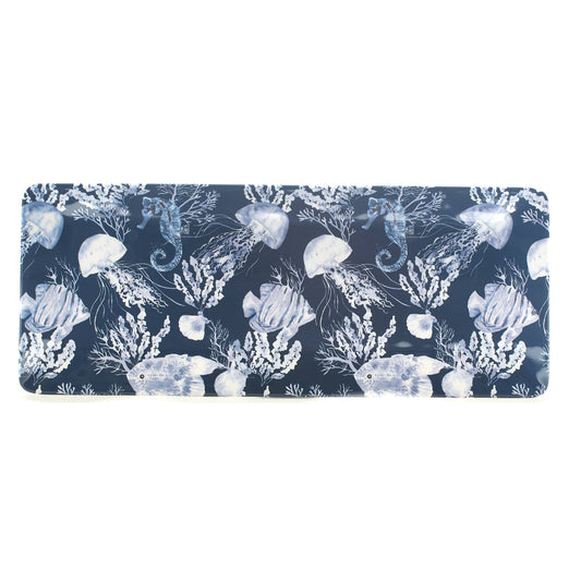 Bring the allure of the ocean to your table with the Sea Life Rectangular Platter, measuring 19" x 8", is a treasure trove of marine beauty that combines the practicality of 100% melamine with the intricate artistry of sea life.

