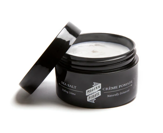 Sea Salt Pomade is a lightweight styling creme for those desiring a soft natural textured look. This product provides a light hold and is great for “loose” everyday looks and casual business styles.

