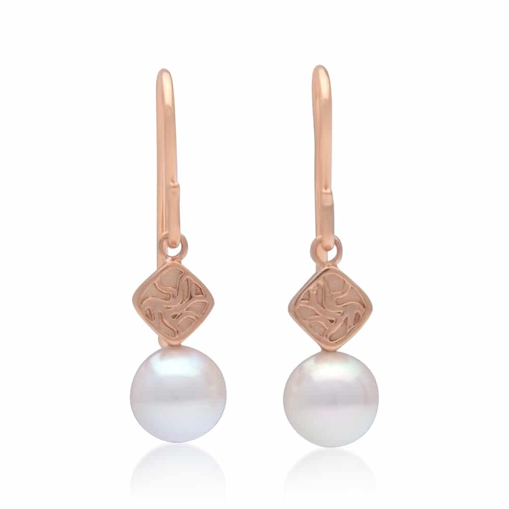 A pair of elegant Seagrass Pearl Hook Earrings feature Broken Bay (NSW) grown Australian Akoya pearls set in rose gold.