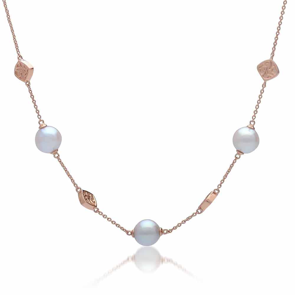 An elegant Seagrass Pearl Necklace featuring Broken Bay (NSW) grown Australian Akoya pearls set on a gold chain.