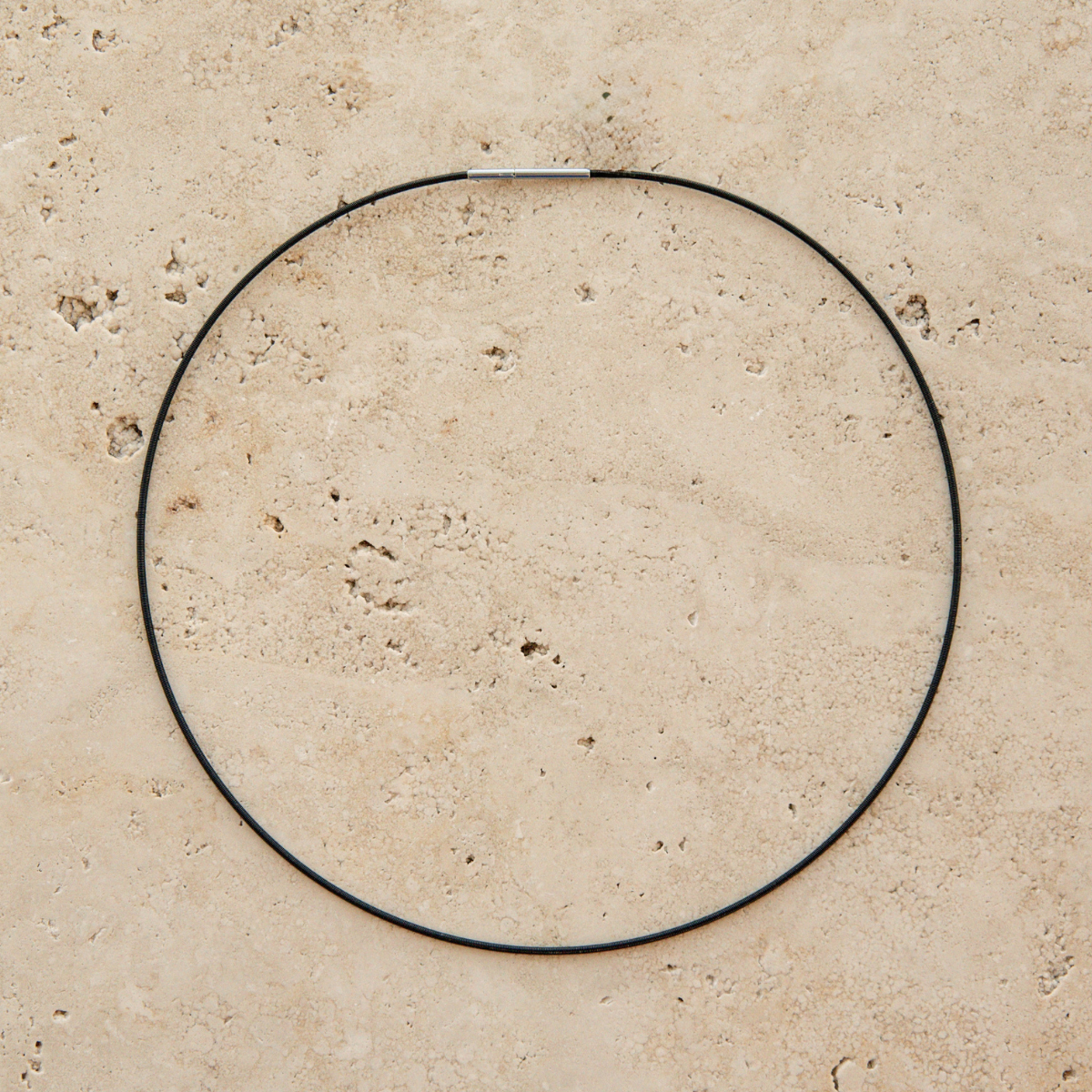 Black Spiral Chain 1.4mm 45cm Silver Clasp Stainless Steel