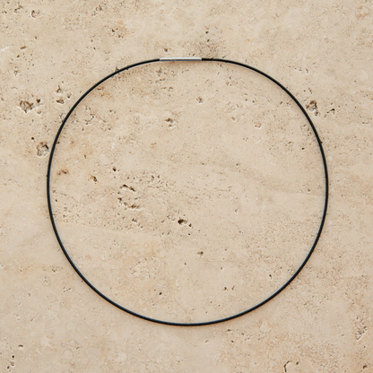 Black Spiral Chain 1.4mm 45cm Silver Clasp Stainless Steel