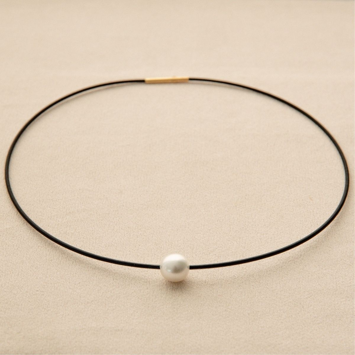 Spiral Necklace Australian South Sea Cygnet Bay Drop 11.5mm B1 50cm Gold Plated Stainless Steel