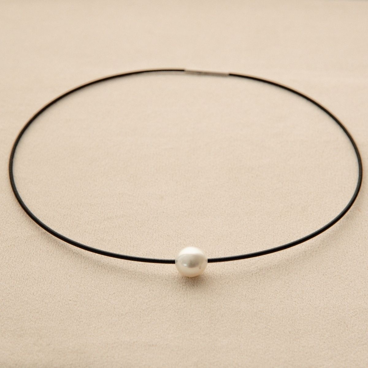 Spiral Necklace Australian South Sea Cygnet Bay Drop 12.5mm B2+ 50cm Stainless Steel
