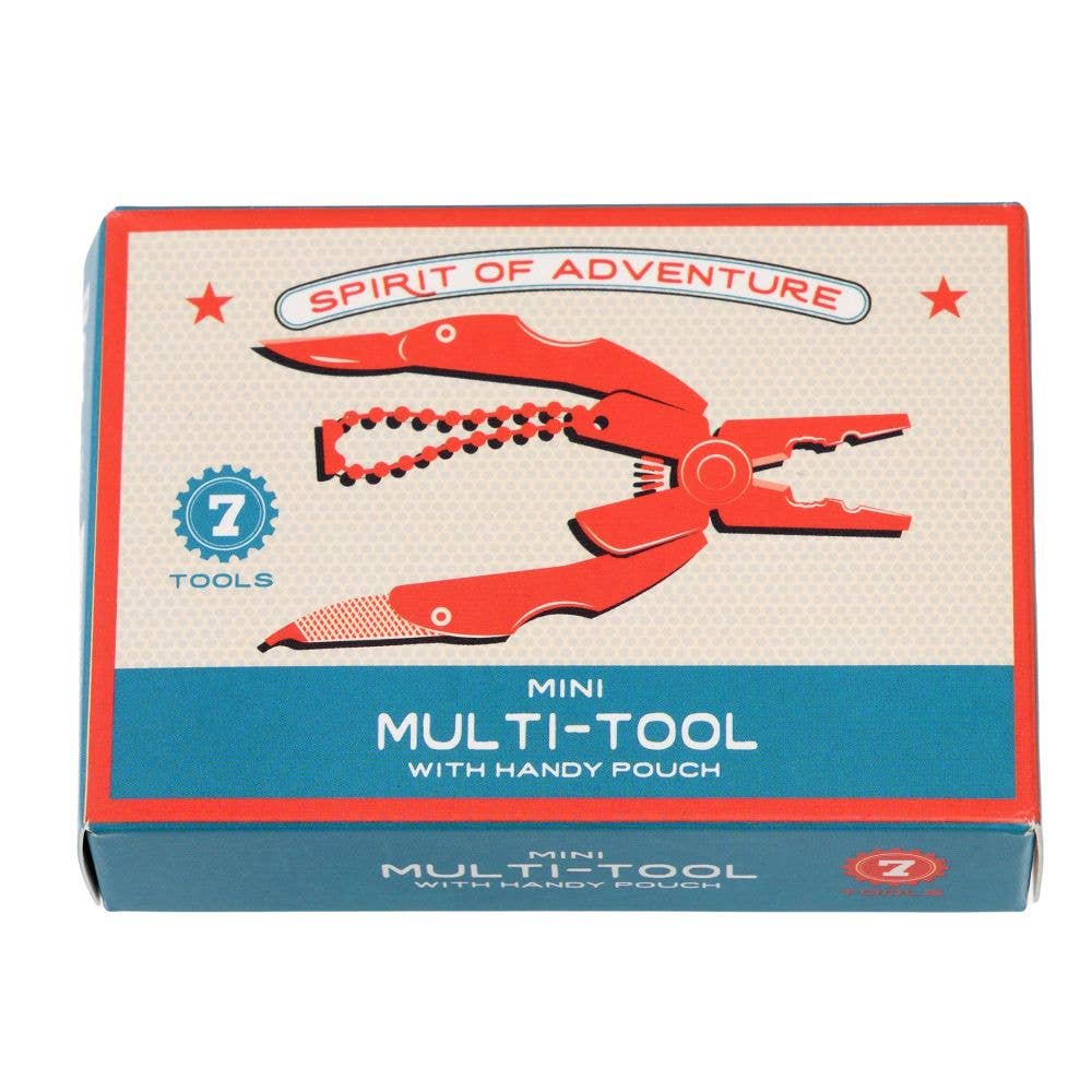 Box of a mini multi-tool with pliers design on a white background