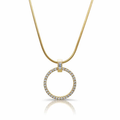 The multi-funtional component of the Star of the West Pendant, which can be worn as a stand alone diamond pendant.